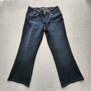 Roadrunner Jeans Womens 12 Dark Wash Flare Wide Leg Stretch 35W 27L Blue